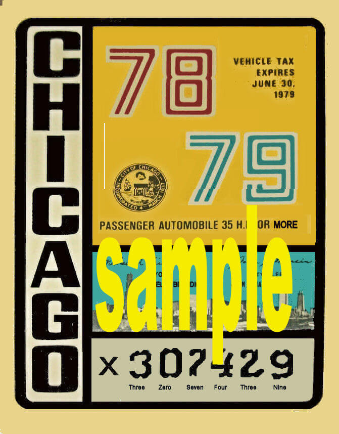 (image for) 1978-79 IL tax Inspection sticker CHICAGO